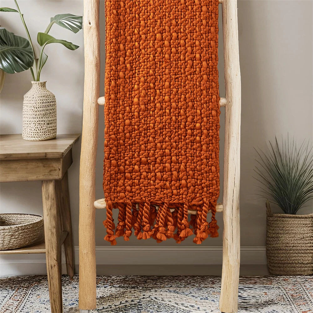 Knitted Weave Pattern Blanket