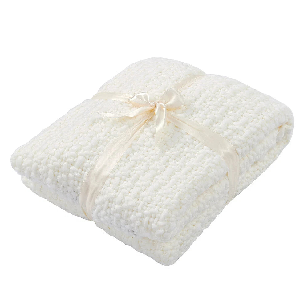 Knitted Weave Pattern Blanket