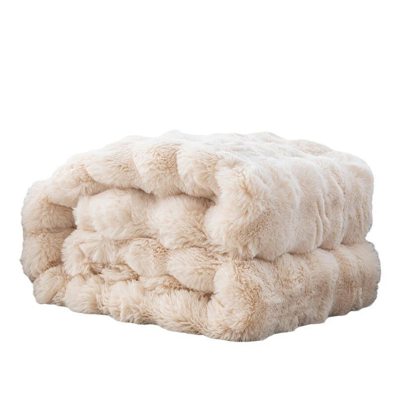 Rabbit Fur Throw Blanket