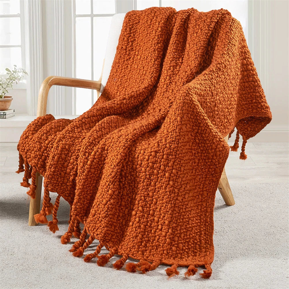 Knitted Weave Pattern Blanket