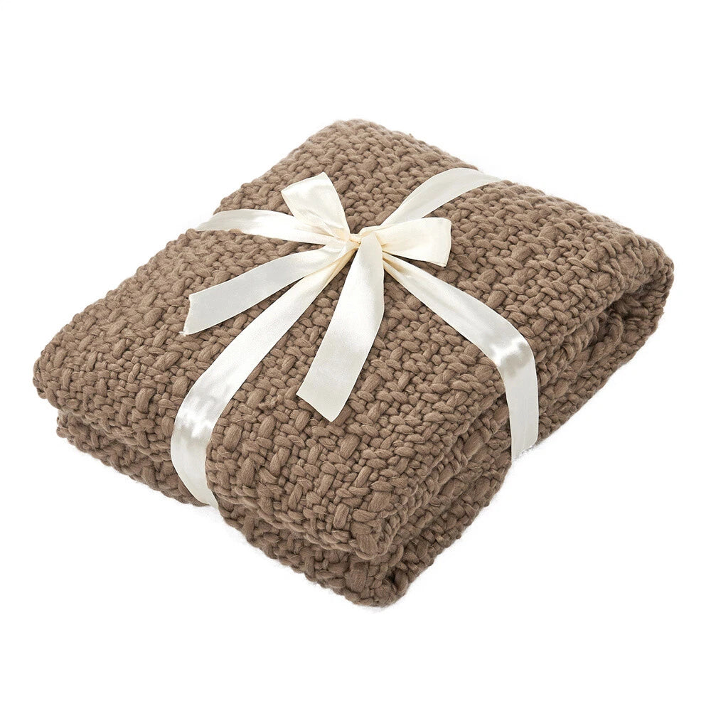 Knitted Weave Pattern Blanket