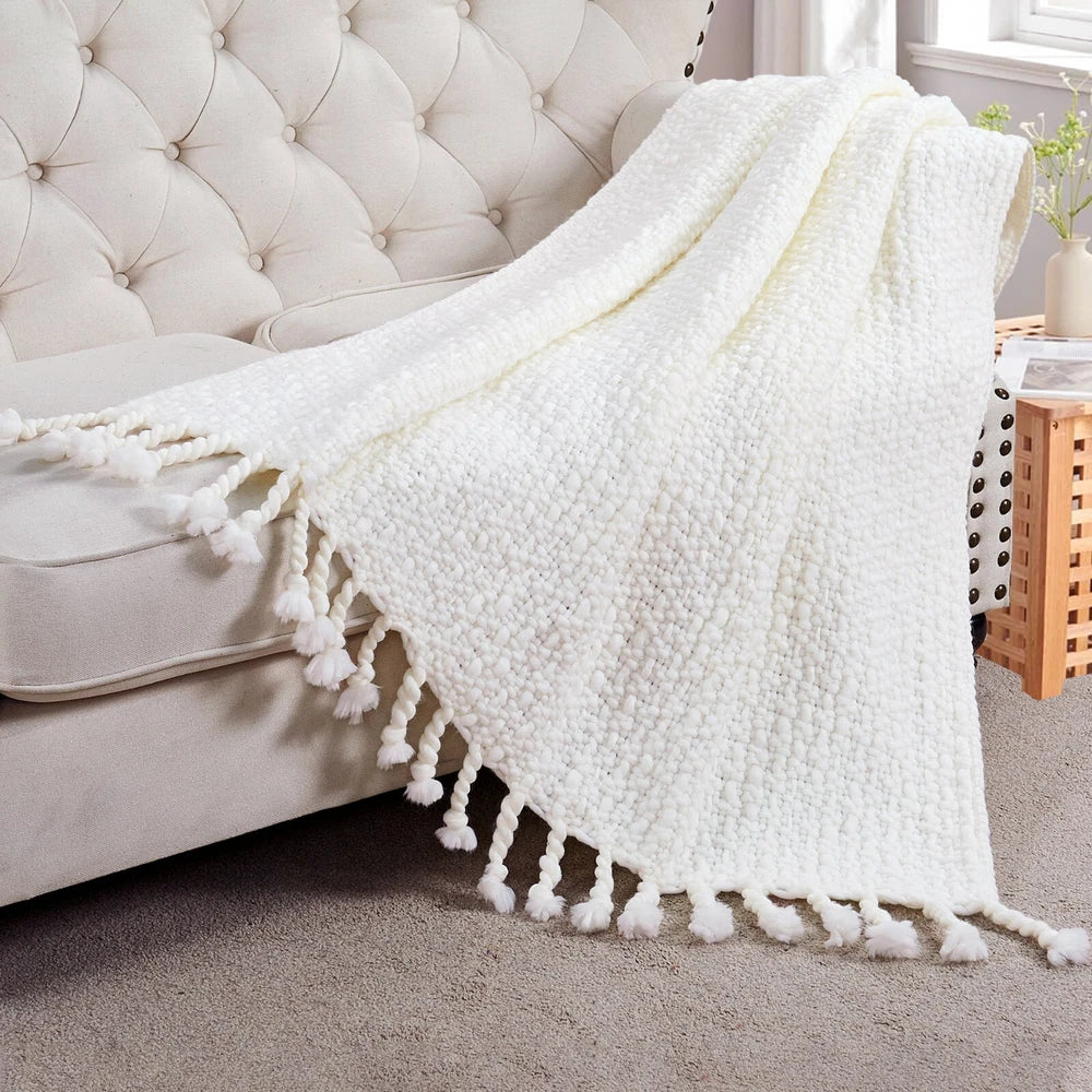 Knitted Weave Pattern Blanket