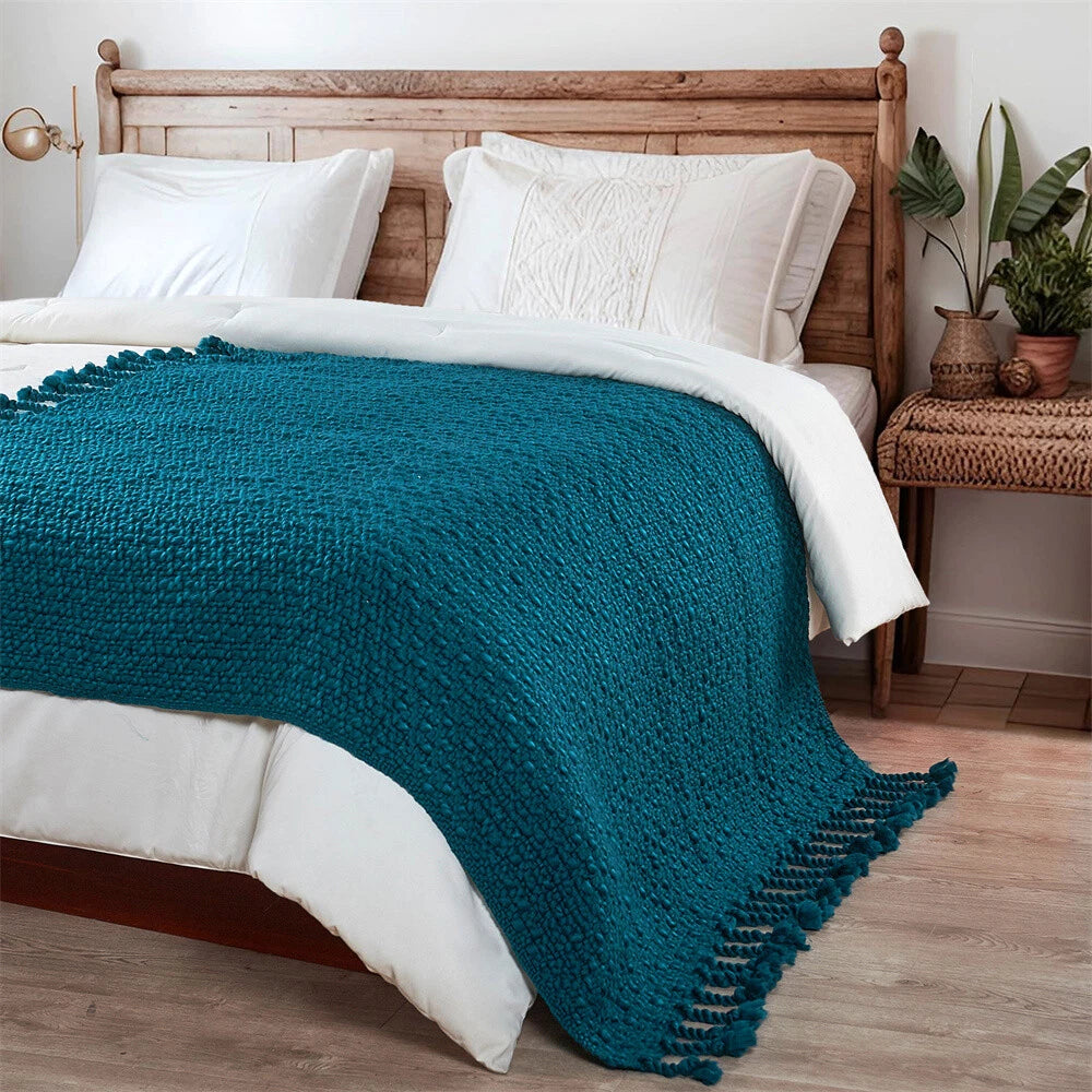 Knitted Weave Pattern Blanket