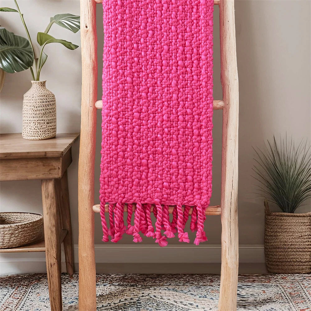 Knitted Weave Pattern Blanket