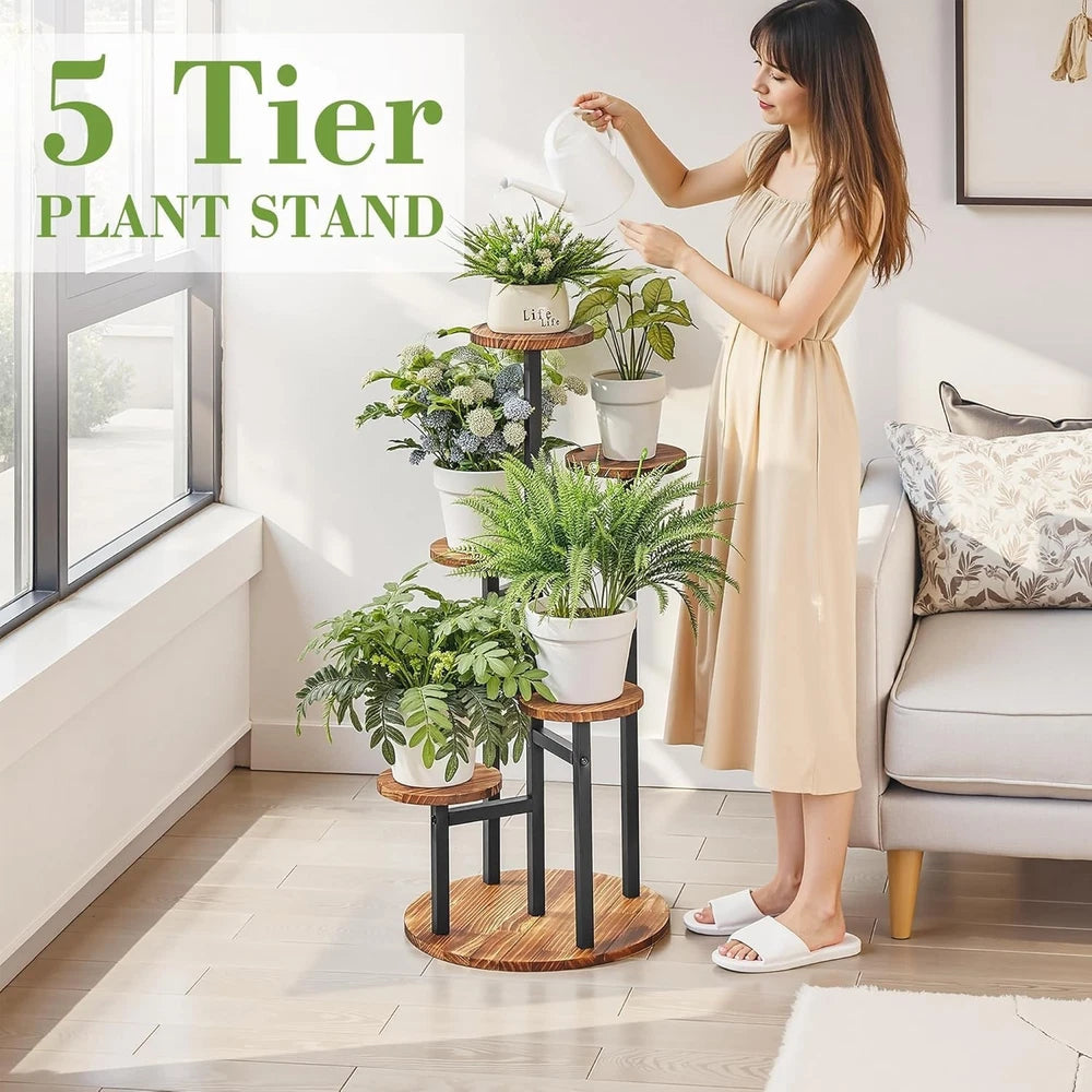 5-Tier Wooden Plant Stand