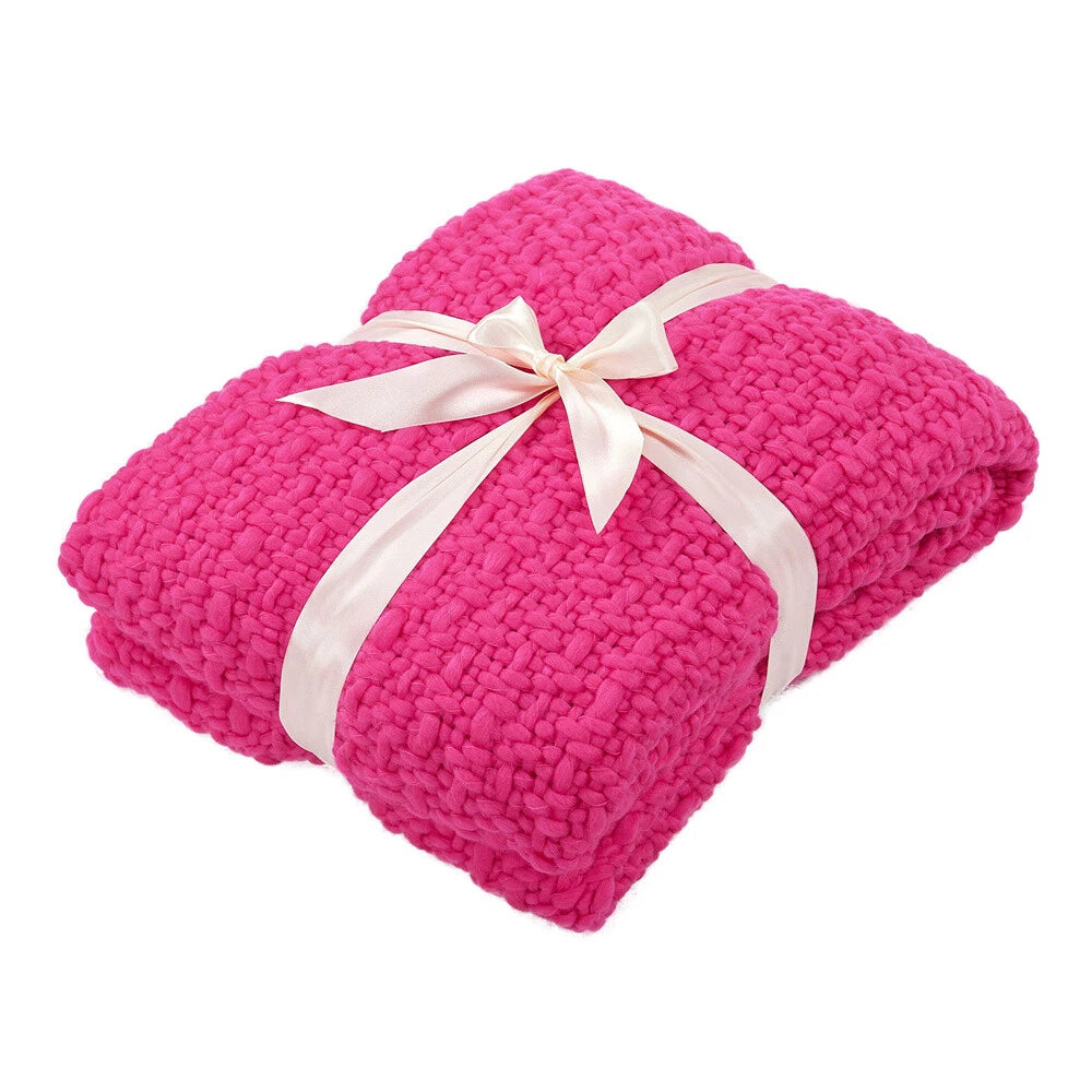 Knitted Weave Pattern Blanket