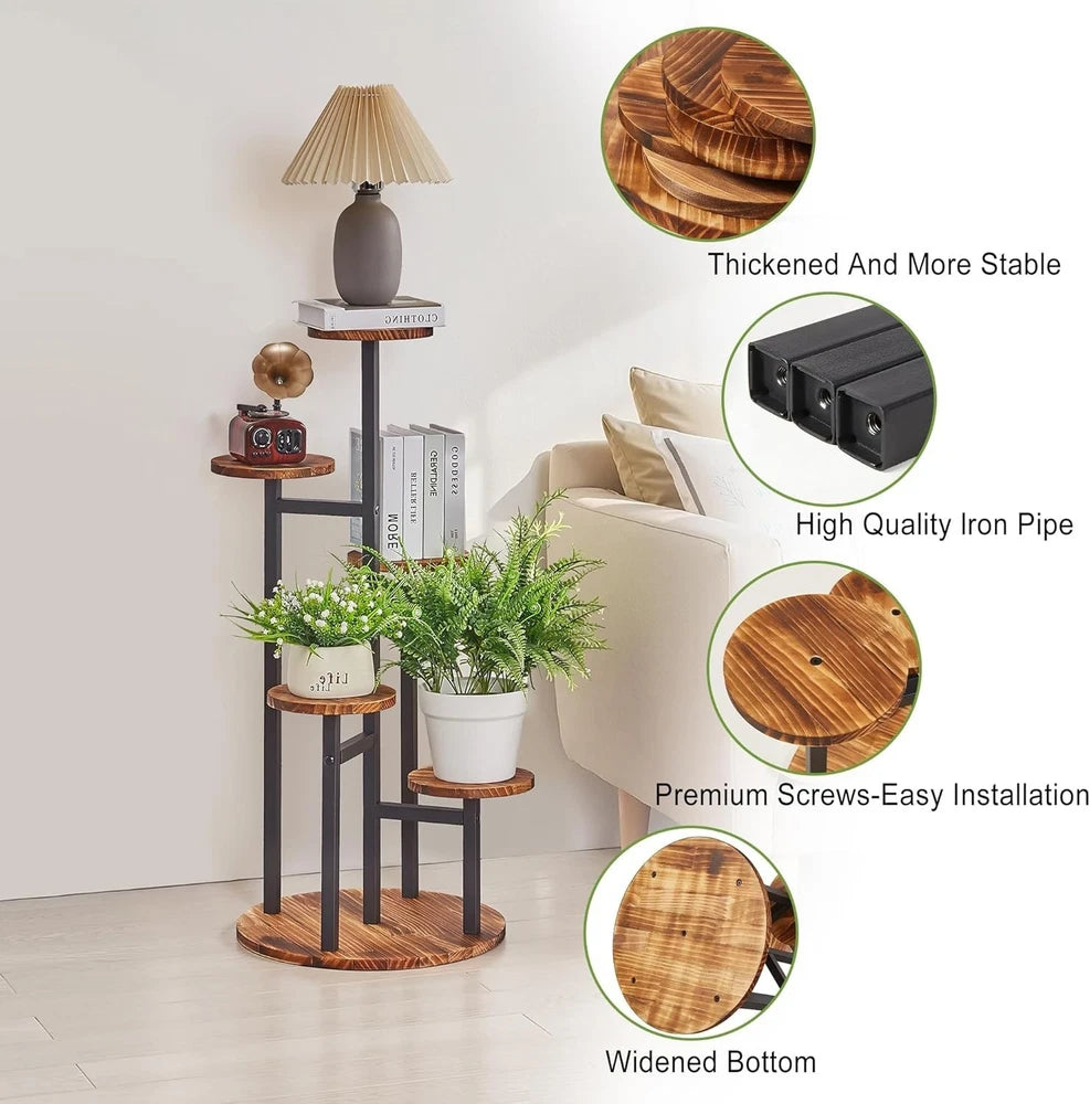5-Tier Wooden Plant Stand
