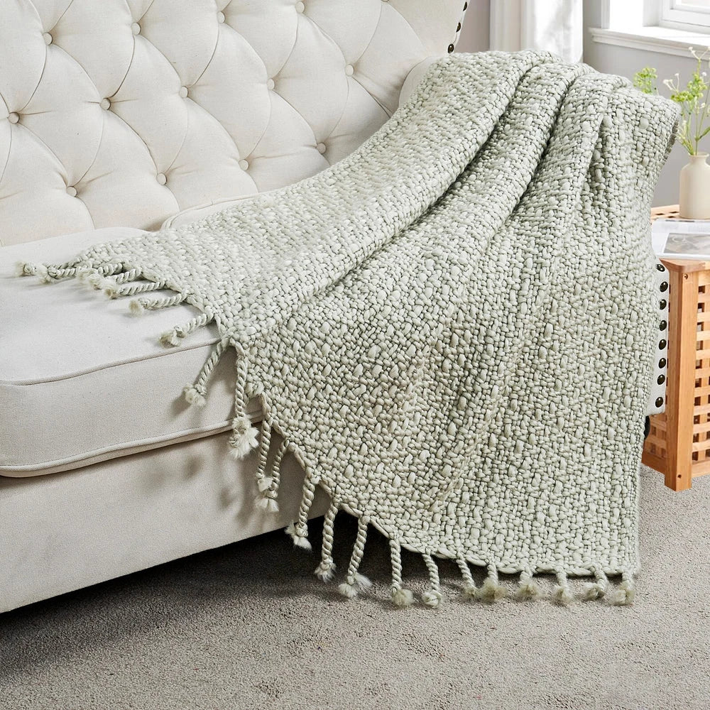 Knitted Weave Pattern Blanket