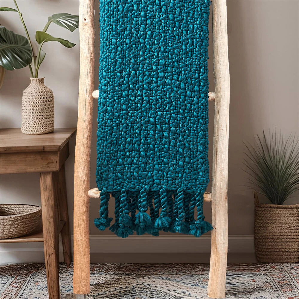 Knitted Weave Pattern Blanket