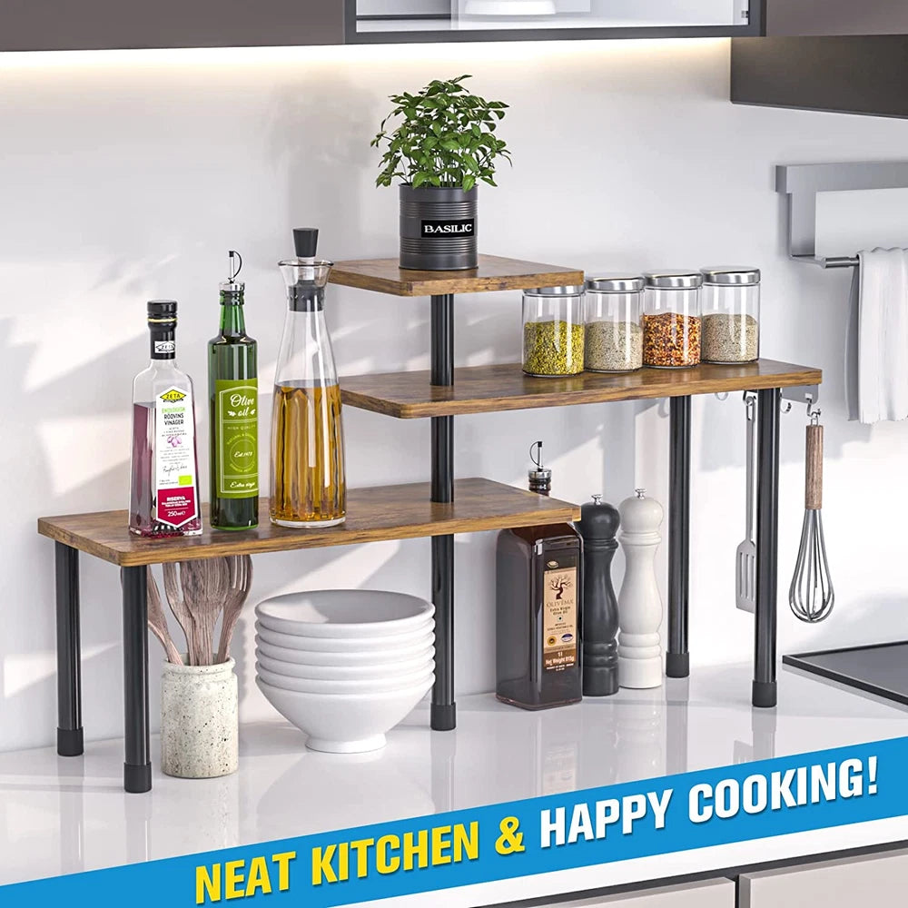 3-Tier Moveable Corner Shelf Organiser