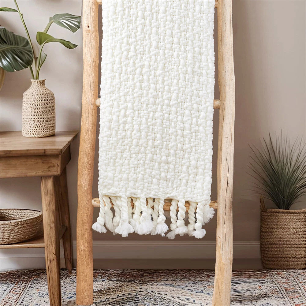 Knitted Weave Pattern Blanket
