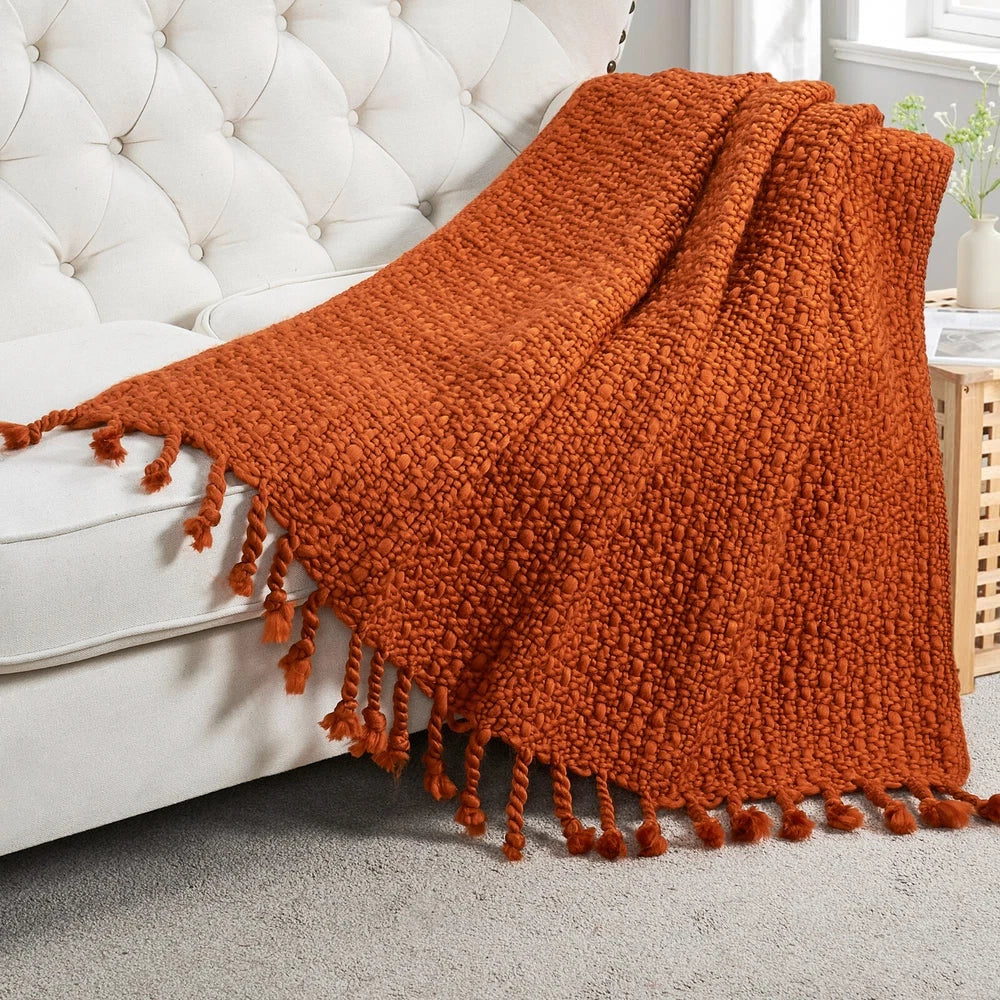 Knitted Weave Pattern Blanket