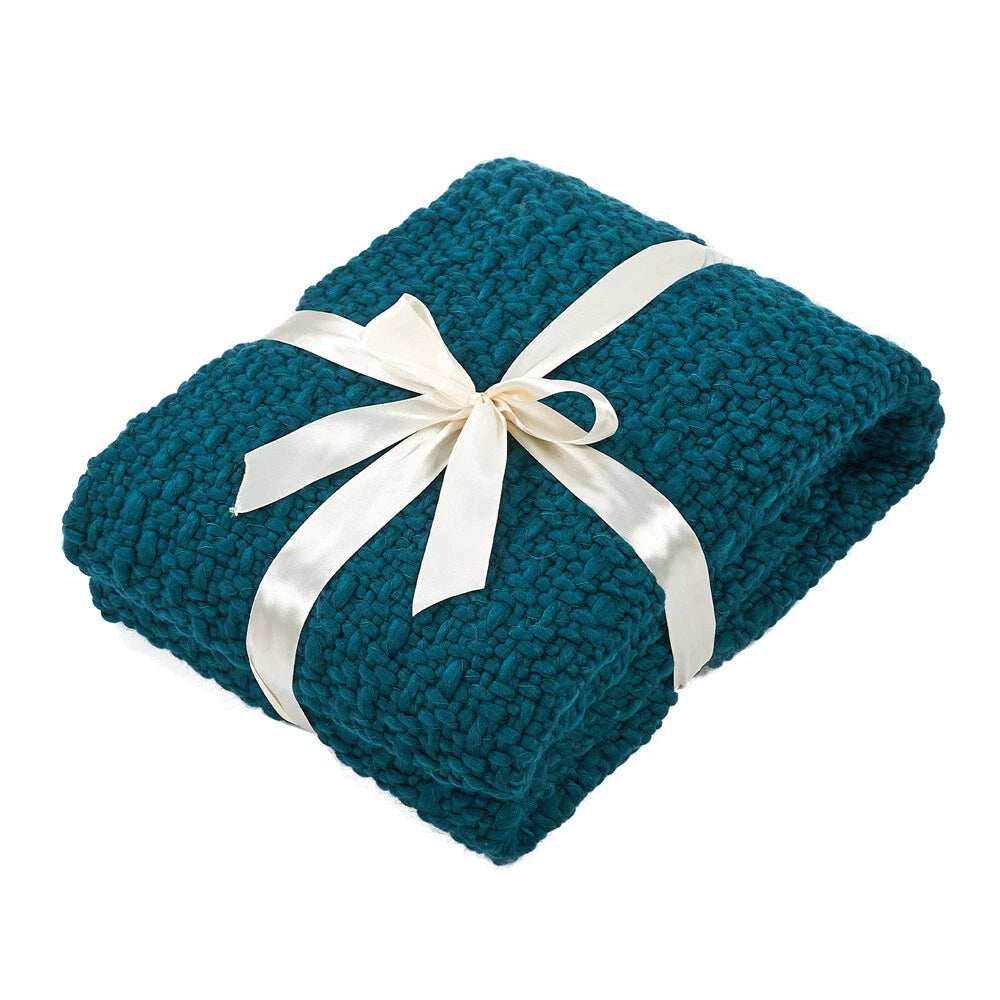 Knitted Weave Pattern Blanket