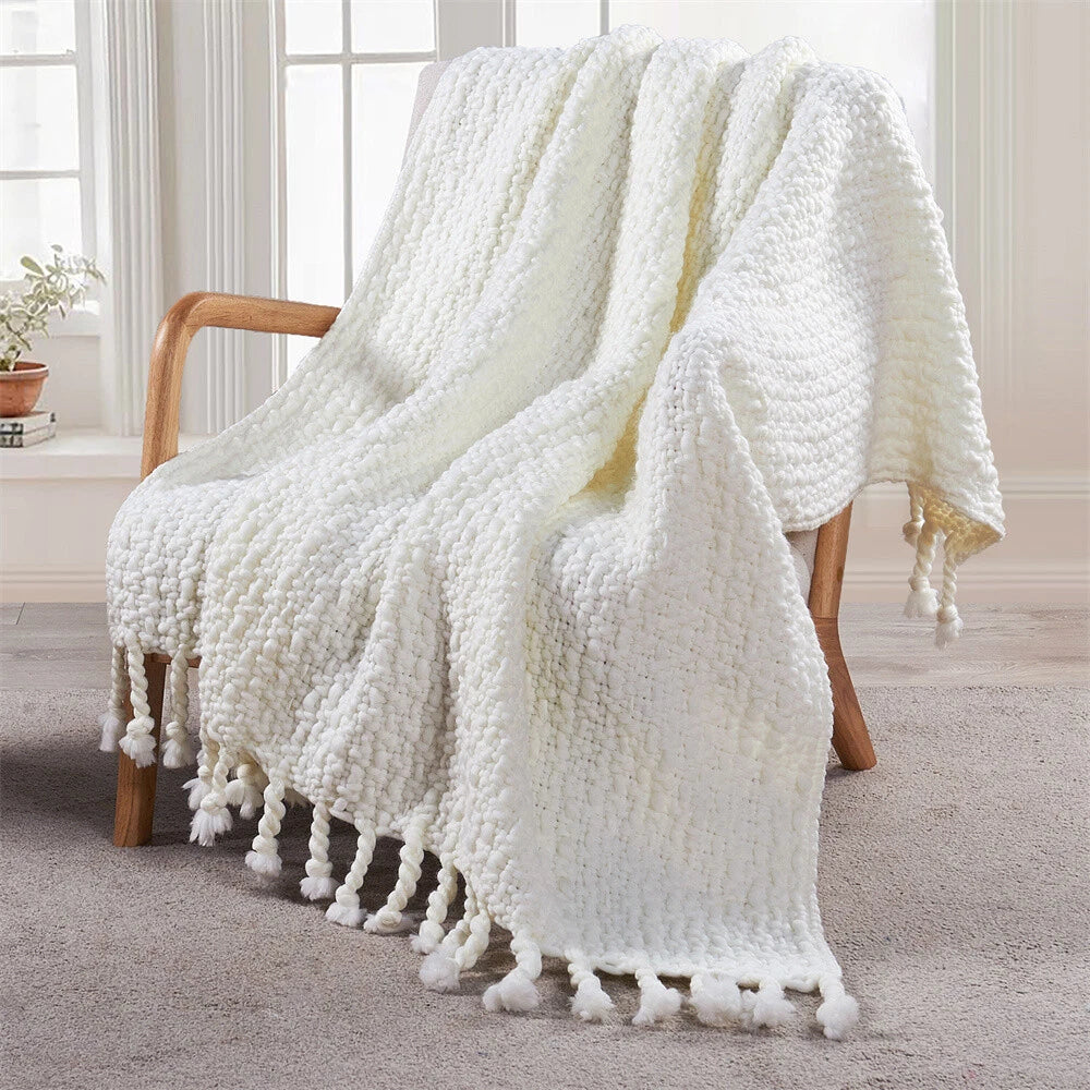 Knitted Weave Pattern Blanket