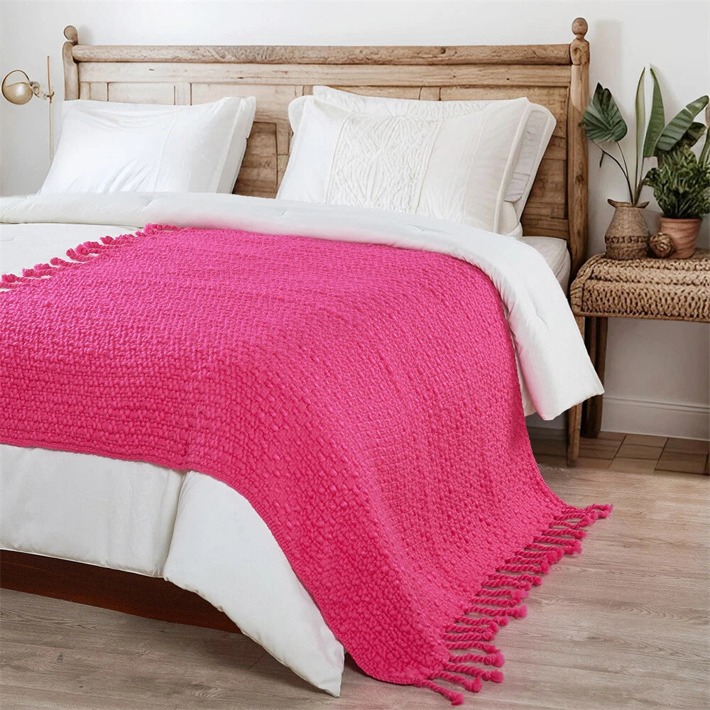 Knitted Weave Pattern Blanket