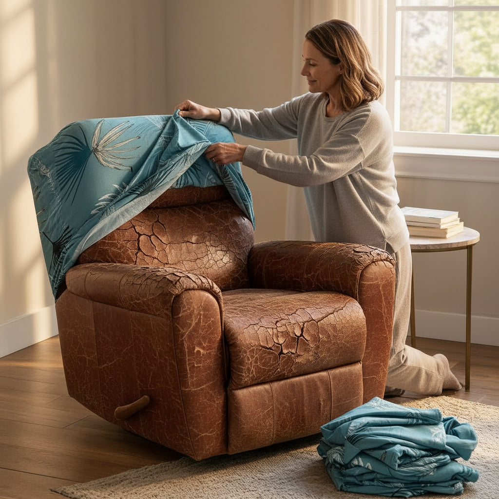 Teal Palm Recliner Covers