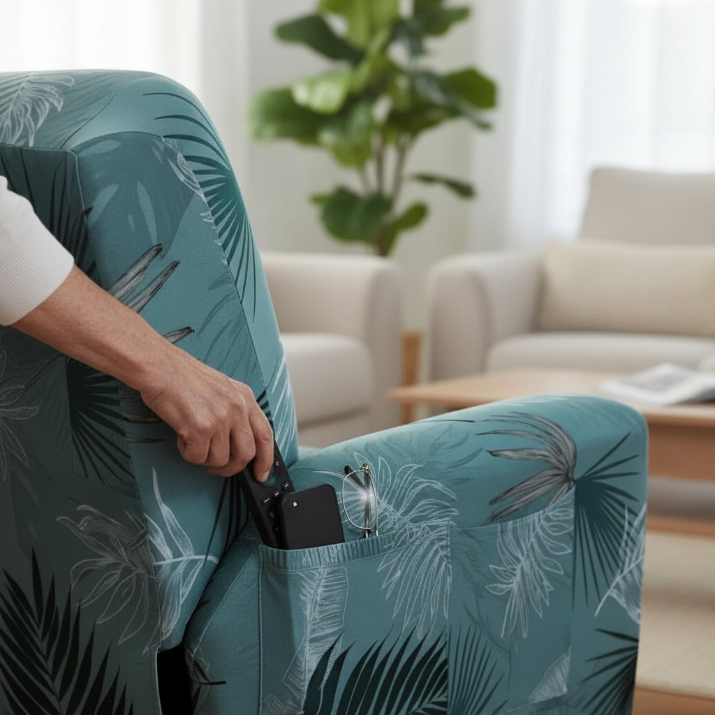 Teal Palm Recliner Covers