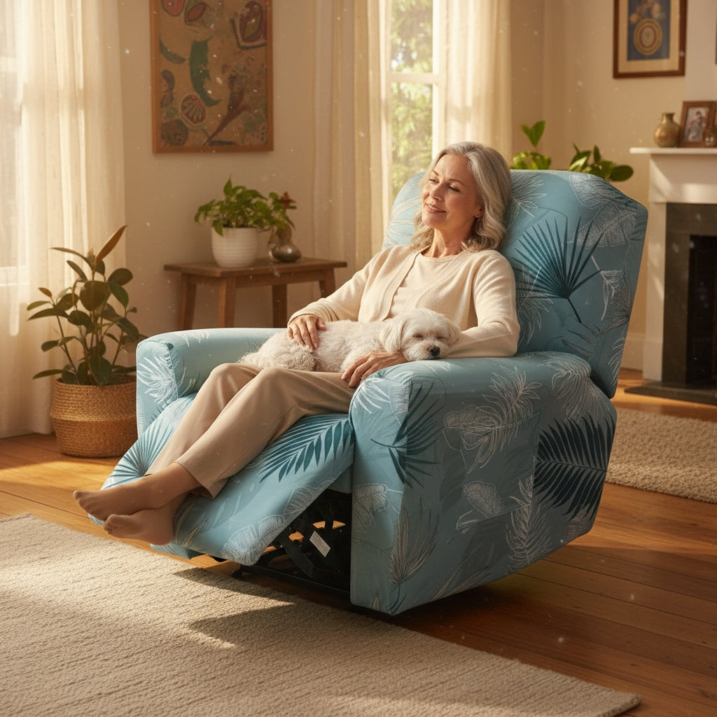 Teal Palm Recliner Covers
