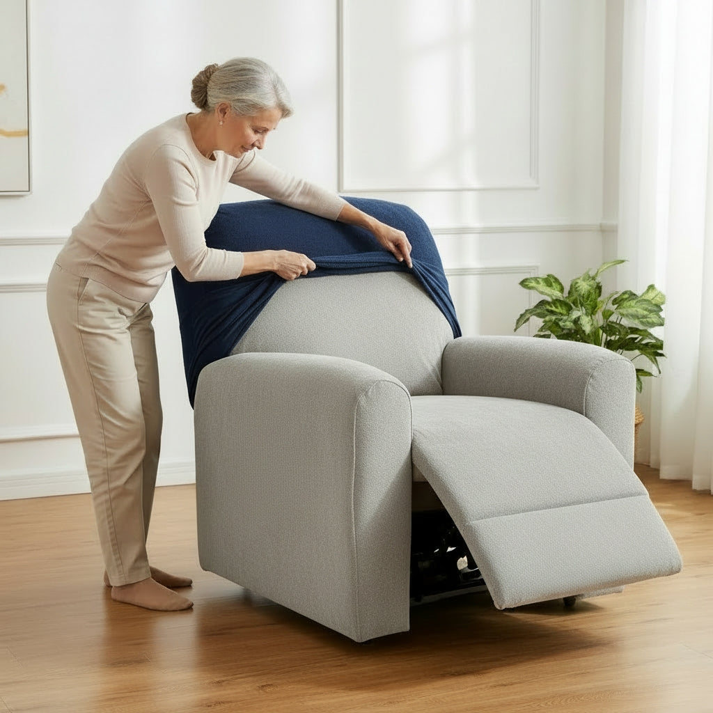Velvet Navy Recliner Covers