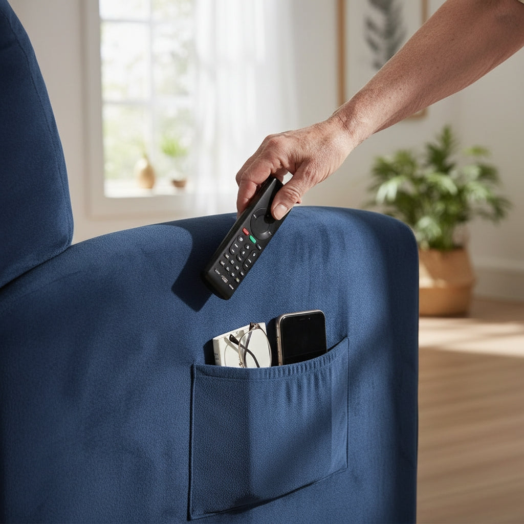 Velvet Navy Recliner Covers