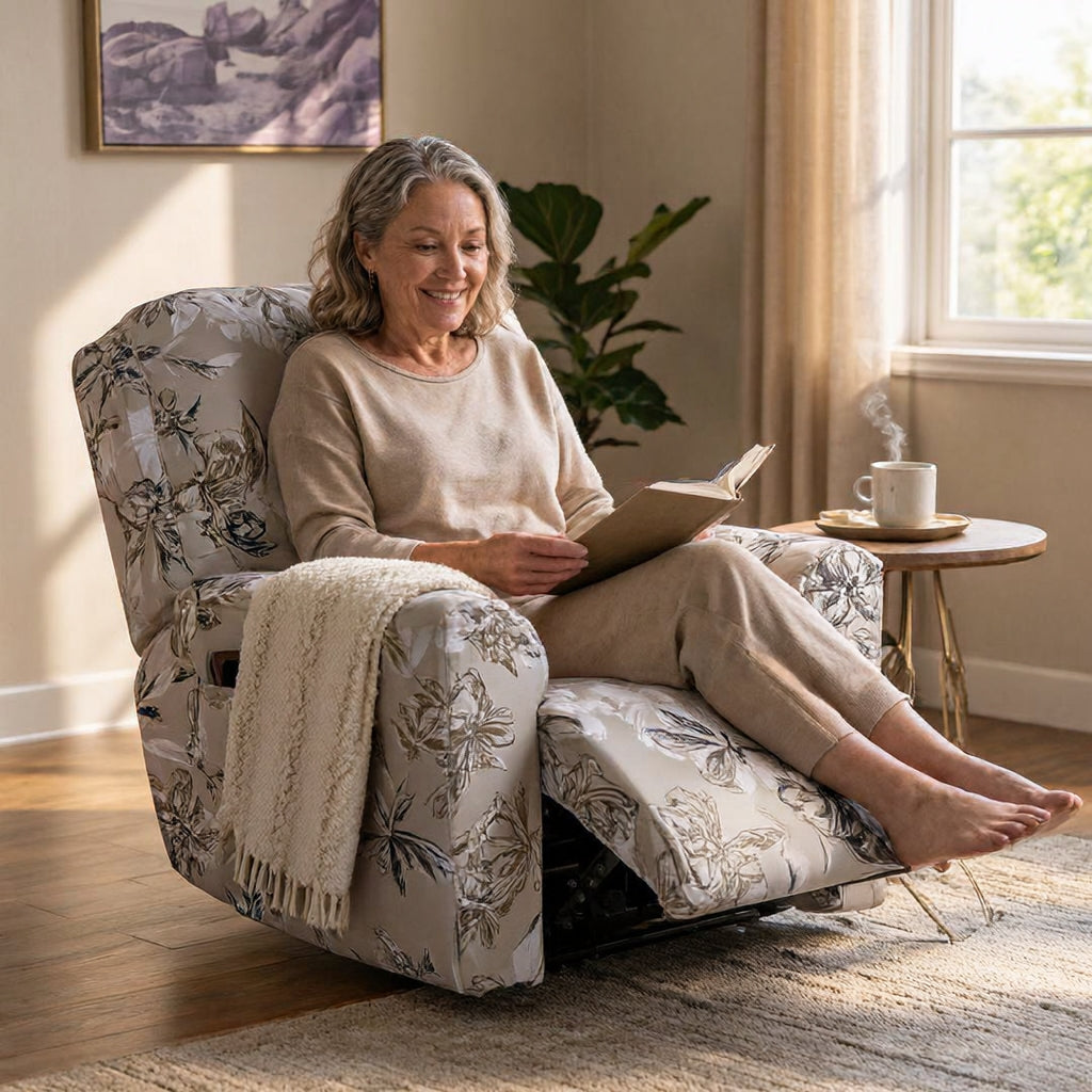 White Flower Recliner Covers
