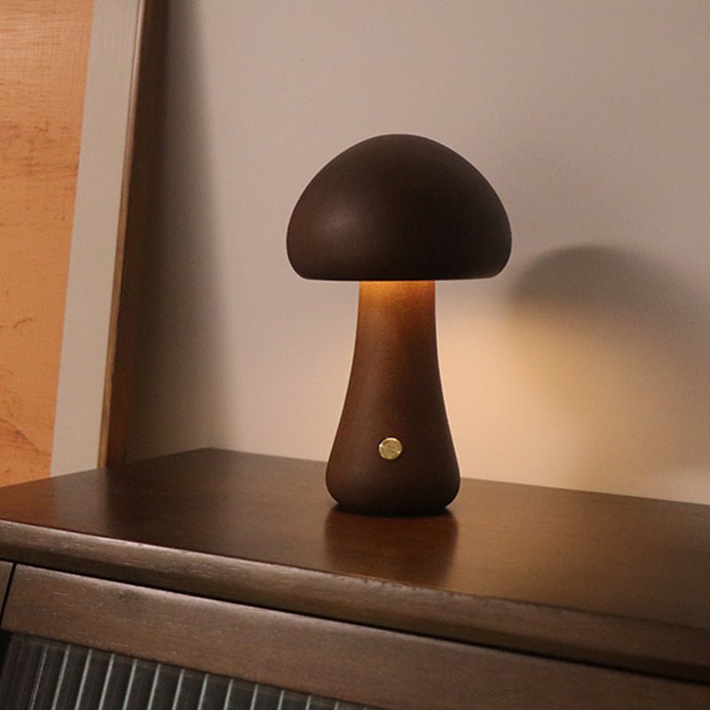 Wooden Mushroom Light